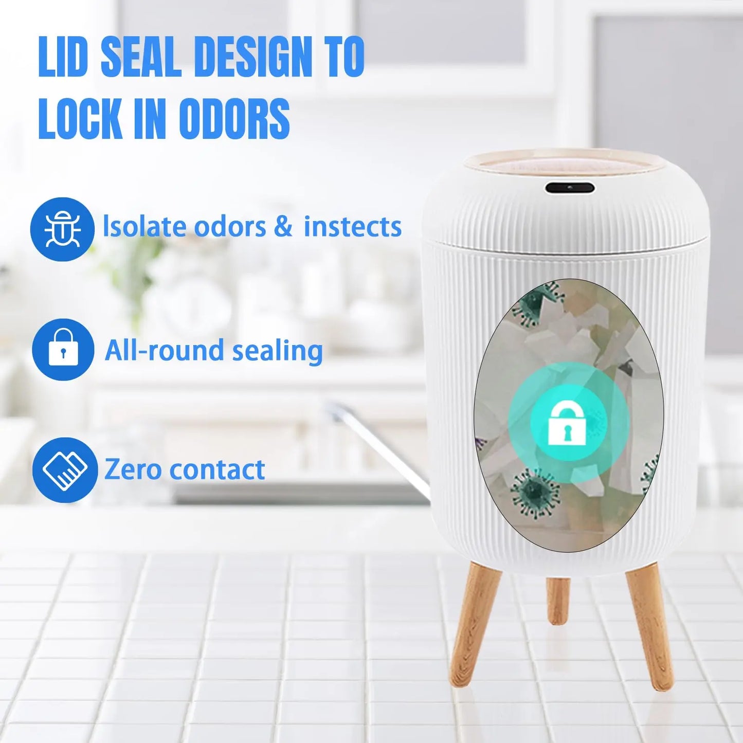 Smart Motion Sensor Trash Can – Automatic Bin for Kitchen & Bathroom