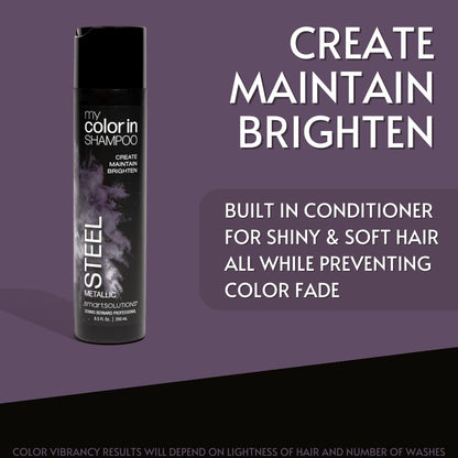 SMART SOLUTIONS My Color In Color Depositing Shampoo – Metallic Steel, Sulfate & Paraben Free, Made in USA