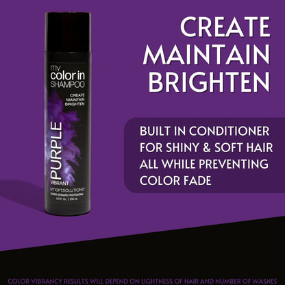 SMART SOLUTIONS My Color Color Depositing Shampoo – Vibrant Purple, Sulfate & Paraben Free, Made in USA (8.5 Fl Oz) (8 Colors)