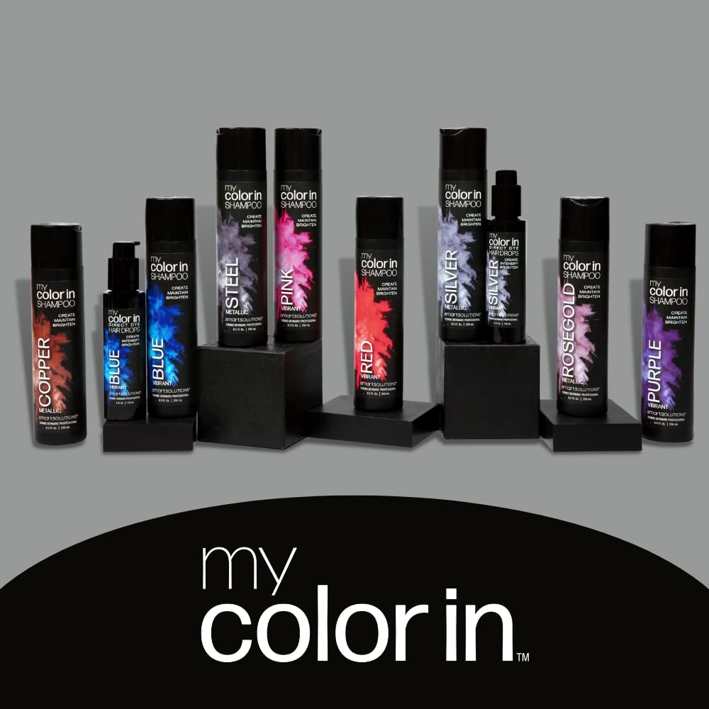SMART SOLUTIONS My Color In Color Depositing Shampoo – Metallic Silver, Sulfate & Paraben Free, 8.5 fl oz, Made in USA (8 Colors)