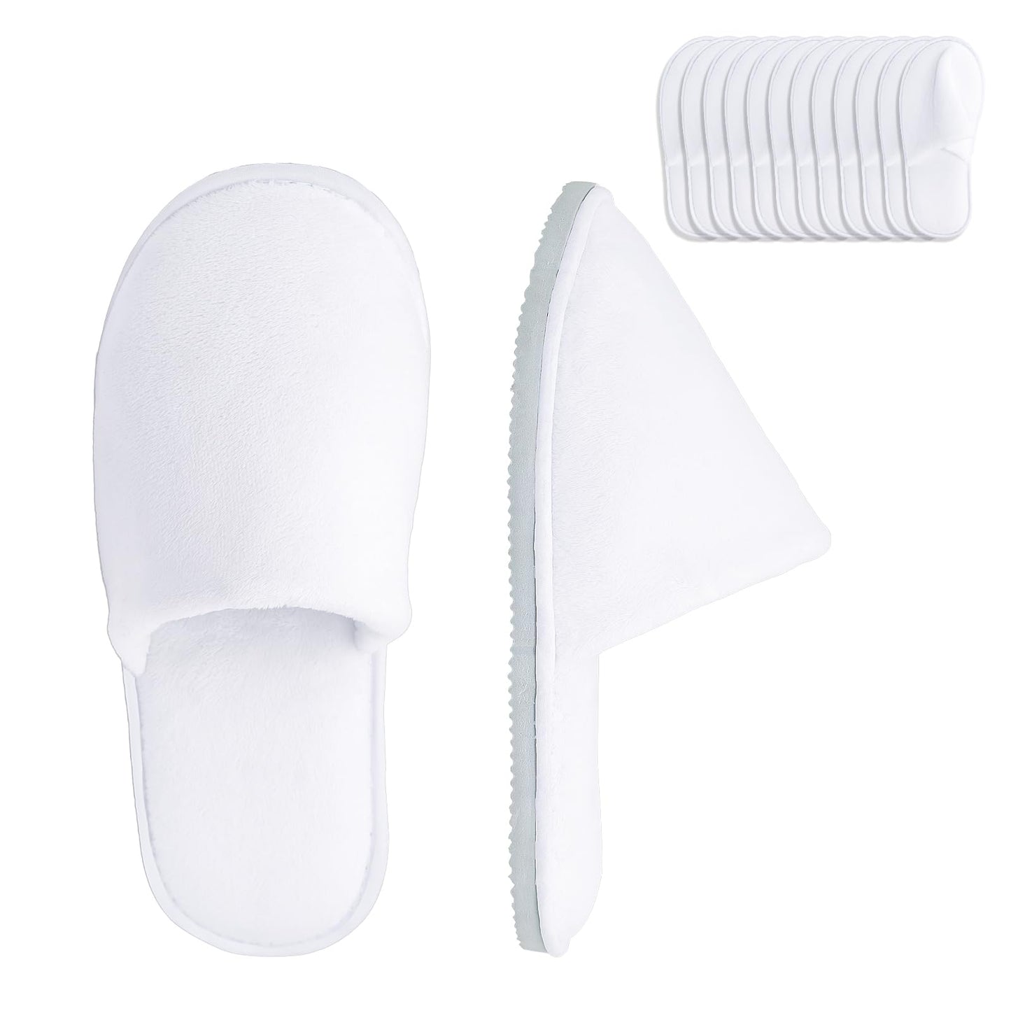 6/12 Pairs Disposable Slippers for Guests – SMDZME Unisex Bulk Spa Slippers, Non-Slip 8.5mm EVA Sole, Washable