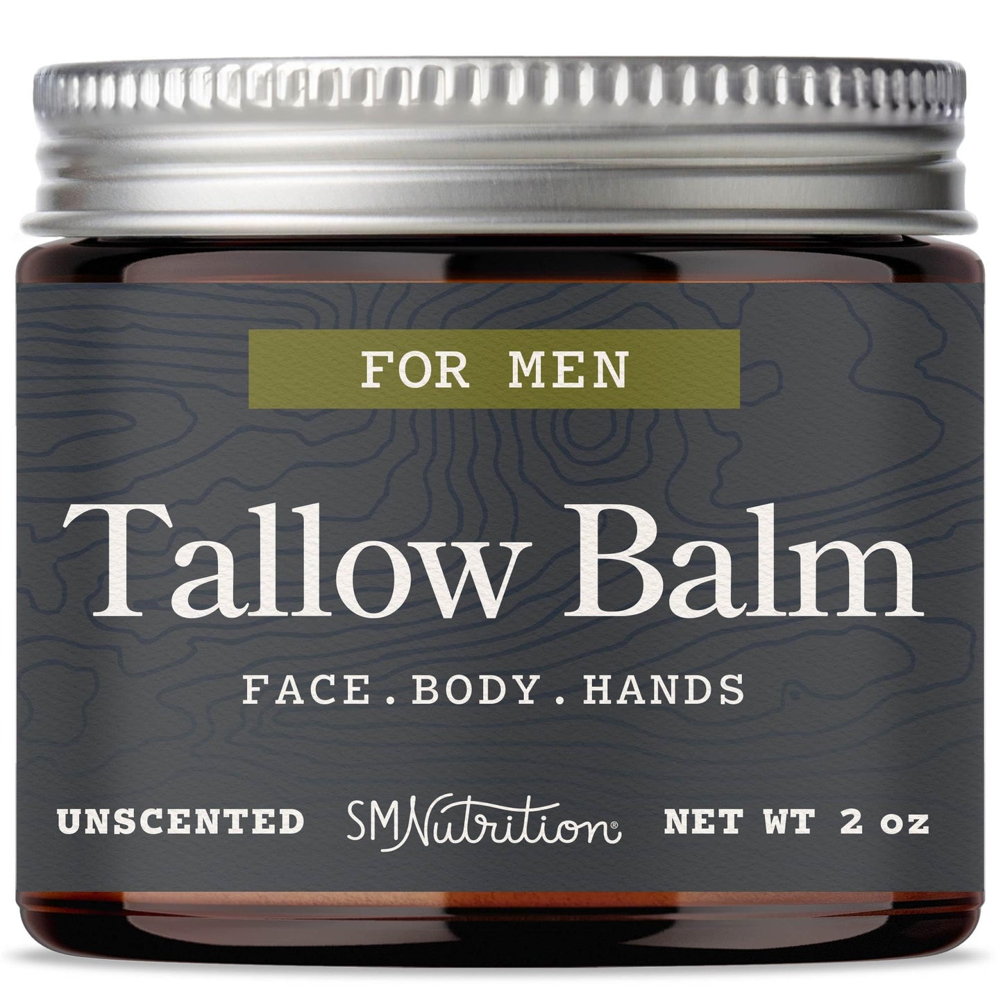 SMNutrition Beef Tallow Balm for Men – Unscented, Grass-Fed & Cruelty-Free Face & Body Moisturizer | 2 oz