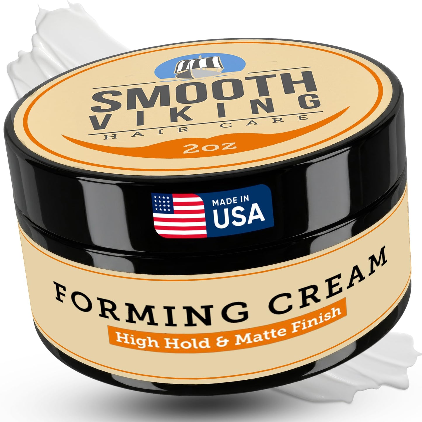 Smooth Viking Forming Cream - High Hold Hair Cream for Men | Matte Finish, Made in USA, 2oz