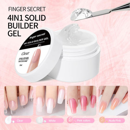 SMSMYXF Solid Builder Gel 15g — Clear, Non-Sticky Extensions for Home or Salon