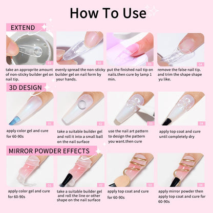 SMSMYXF Solid Builder Gel for Nails 60g | Clear Hard Gel for 3D Sculpting & Extensions