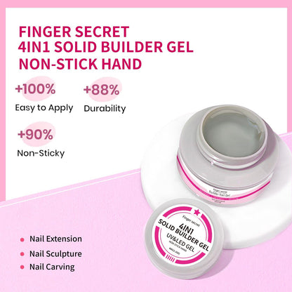 SMSMYXF Non-Stick Solid Builder Gel for Nails – 8oz Clear, Pink, Nude