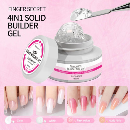 SMSMYXF Solid Builder Gel for Nails 60g | Clear Hard Gel for 3D Sculpting & Extensions