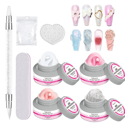 SMSMYXF Non-Stick Solid Builder Gel for Nails – 8oz Clear, Pink, Nude