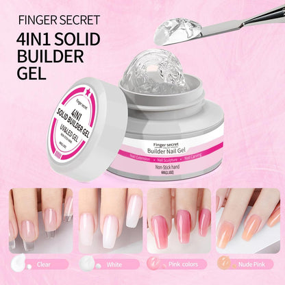 SMSMYXF Non-Stick Solid Builder Gel for Nails – 8oz Clear, Pink, Nude