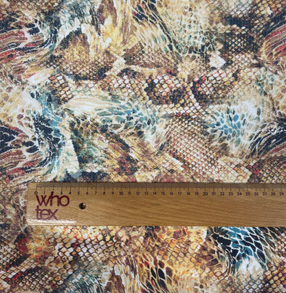 Brown Snake Sequin Fabric for Fashion Sewing