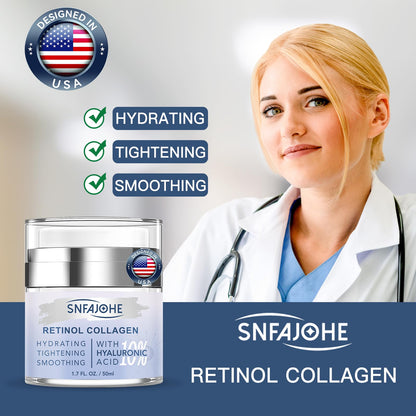 SNFAJOHE Instant Face Lift Cream with Retinol, Collagen & Hyaluronic Acid | Firming Night Moisturizer 1.7 fl oz