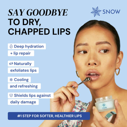 SNOW Lip Scrub Exfoliator - Lavender Mint with Jojoba Oil + Dual Applicator