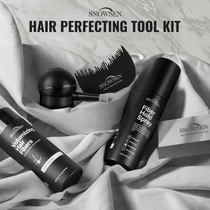 SNOWSEN Hair Building Fibers for Thinning Hair – 27.5g Dark Brown with Applicator Pump