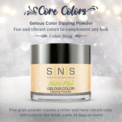SNS Nail Dip Powder Bling – Gelous Color Dipping Powder, Yellow/Cream Shimmer, 14+ Day Wear, 1.5oz