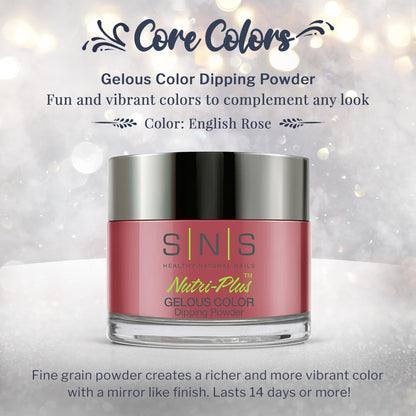SNS Nail Dip Powder English Rose – Long-Lasting, Low-Odor, No UV Lamp, 1.5oz