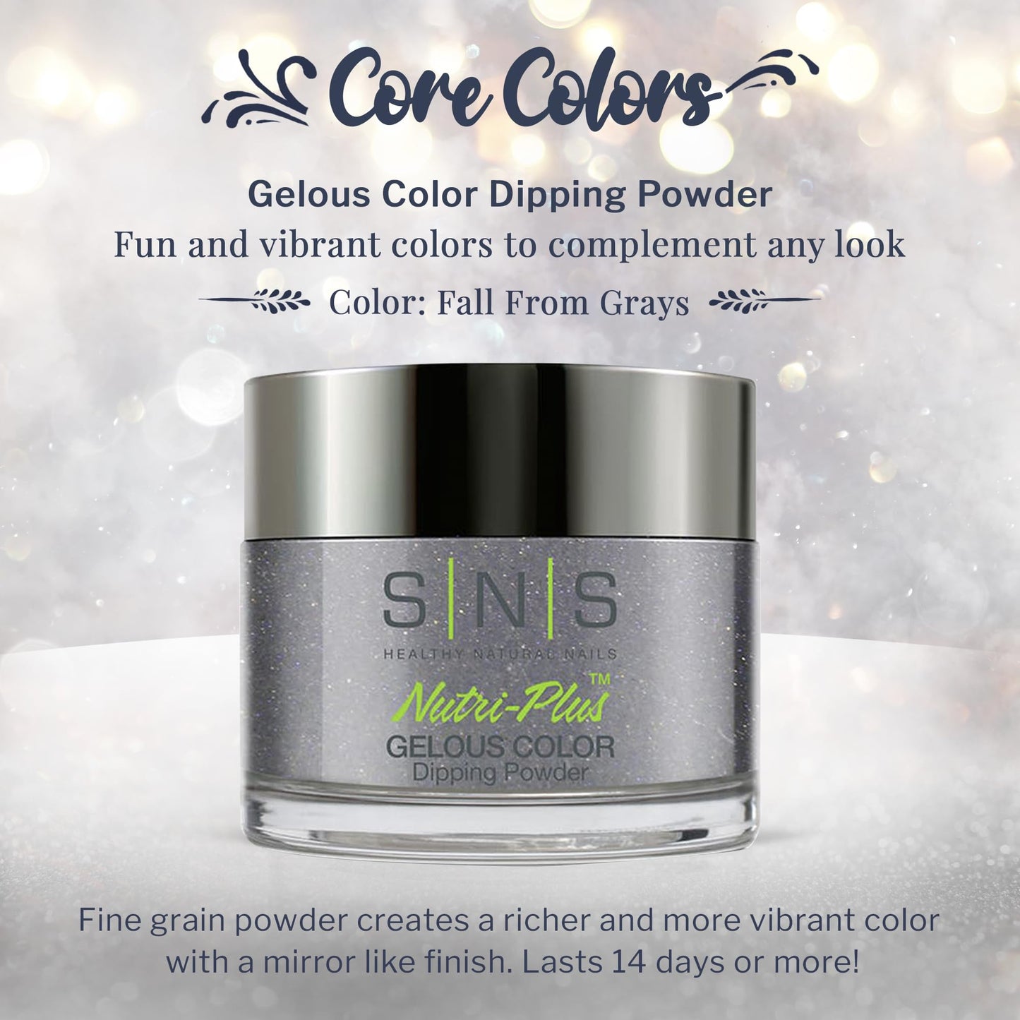 SNS Nail Dip Powder Fall From Grays (Blue Shimmer) – 1.5oz | Long-Lasting, Low-Odor, No UV Lamp