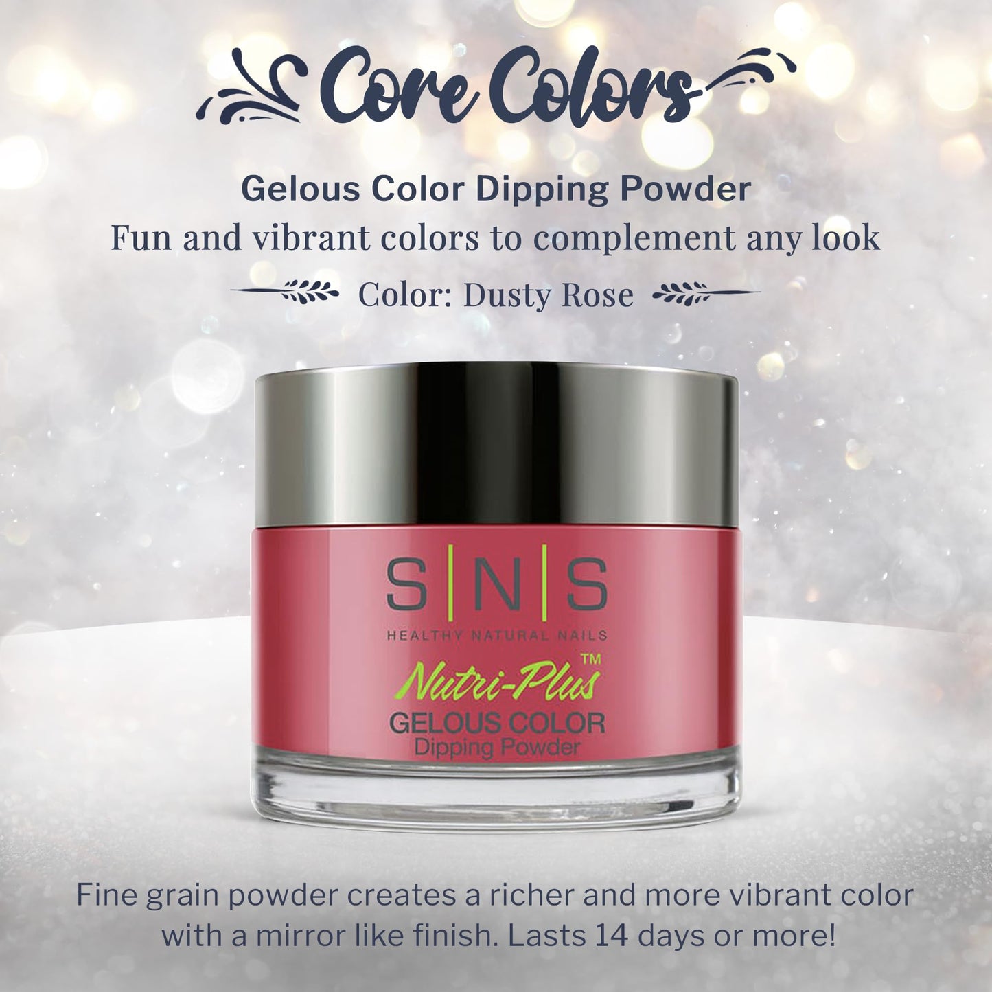 SNS Nail Dip Powder Dusty Rose – 1.5oz, 14-Day Color, Low-Odor, No UV Lamp