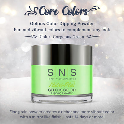SNS Nail Dip Powder - Gorgeous Green Gelous Color Dip Powder, 1.5oz | Long-Lasting, Low-Odor, No UV Lamp