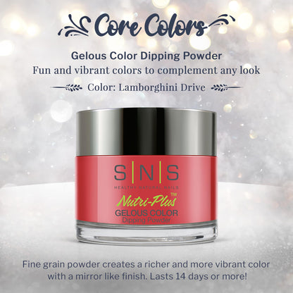 SNS Nail Dip Powder Lamborghini Drive (Red) – 1.5oz, Long-Lasting Color, Low Odor, No UV Lamp