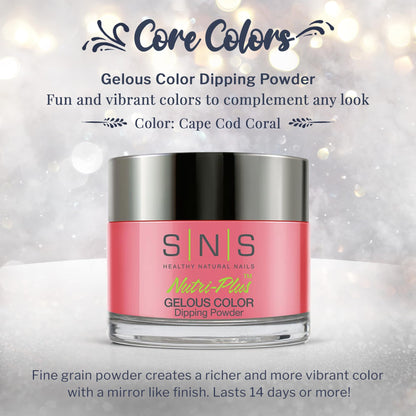 SNS Nail Dip Powder Cape Cod Coral (1.5oz) – 14-Day, Low-Odor, No UV Lamp Required