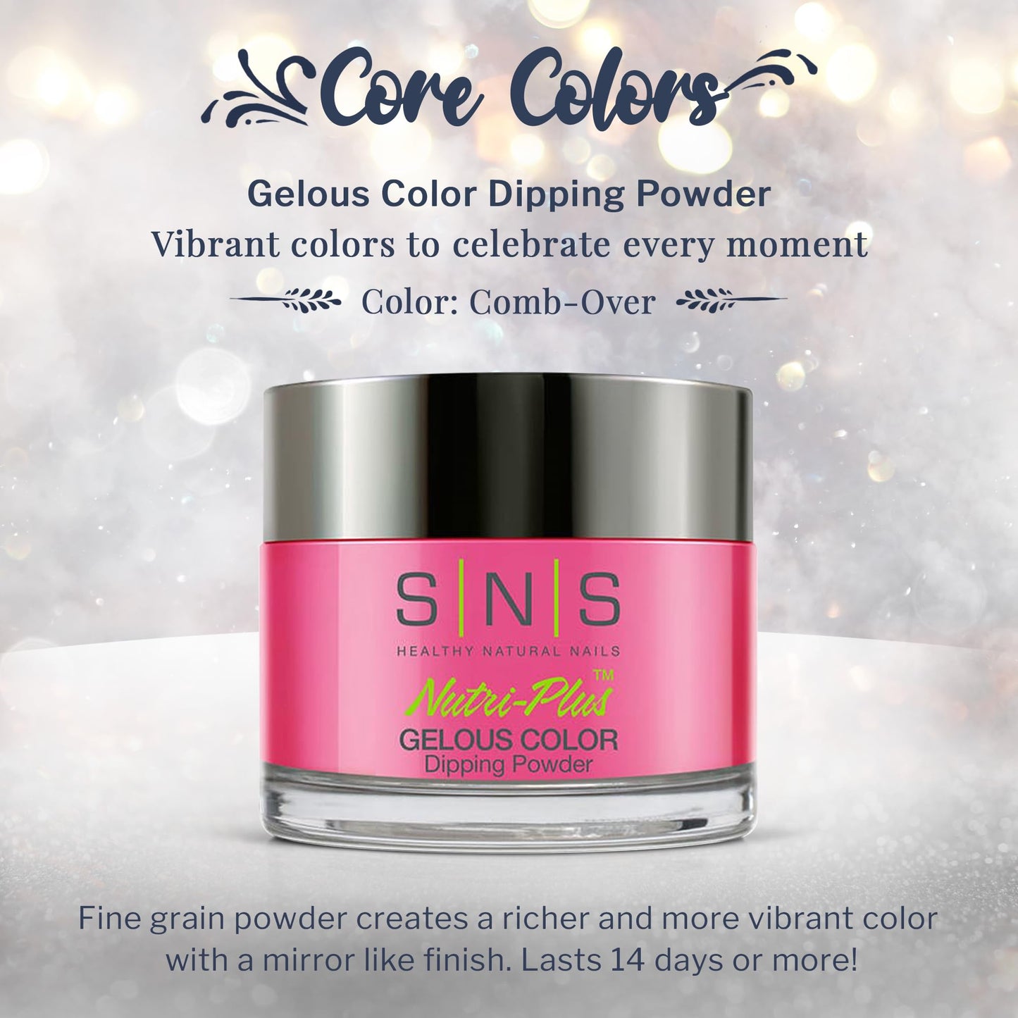 SNS Nail Dip Powder Comb-Over – Long-Lasting 14-Day Color, No UV Lamp, Low-Odor | 1oz