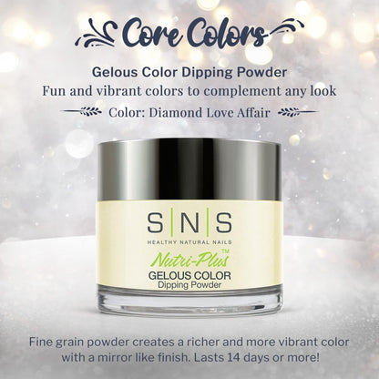 SNS Nail Dip Powder – Diamond Love Affair (White/Cream Shimmer) | 14-Day, Low-Odor, No UV Needed