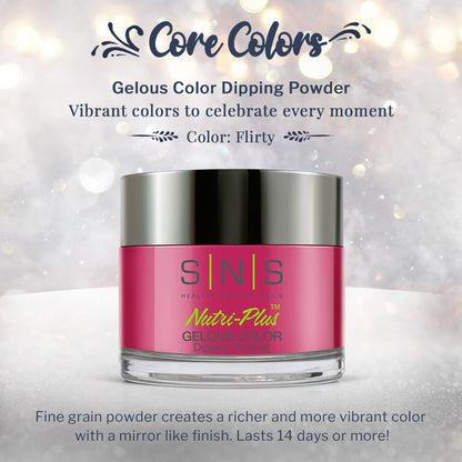 SNS Nail Dip Powder Flirty – Long-Lasting Pink/Fuchsia Cream Dip, No UV Lamp, 1oz