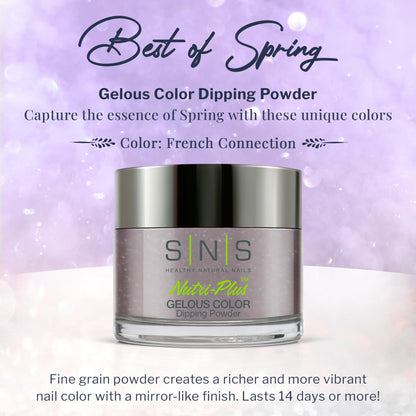 SNS Nail Dip Powder French Connection - Purple/Mauve Shimmer (1oz) | Long-Lasting, Low-Odor, No UV Lamp