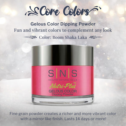 SNS Nail Dip Powder Boom Shaka Laka – Pink/Fuchsia Cream, 1.5oz | Long-Lasting Gelous Color Dip, No UV Lamp, Low Odor