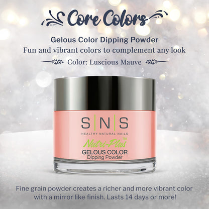 SNS Nail Dip Powder – Luscious Mauve (Cream Pink), 14+ Day Wear, Low Odor, No UV Lamp, 1.5oz