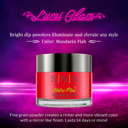 SNS Nail Dip Powder Mandarin Fish (Red/Neon) – 14+ Days, Low Odor, No UV Lamp Needed | 1 oz