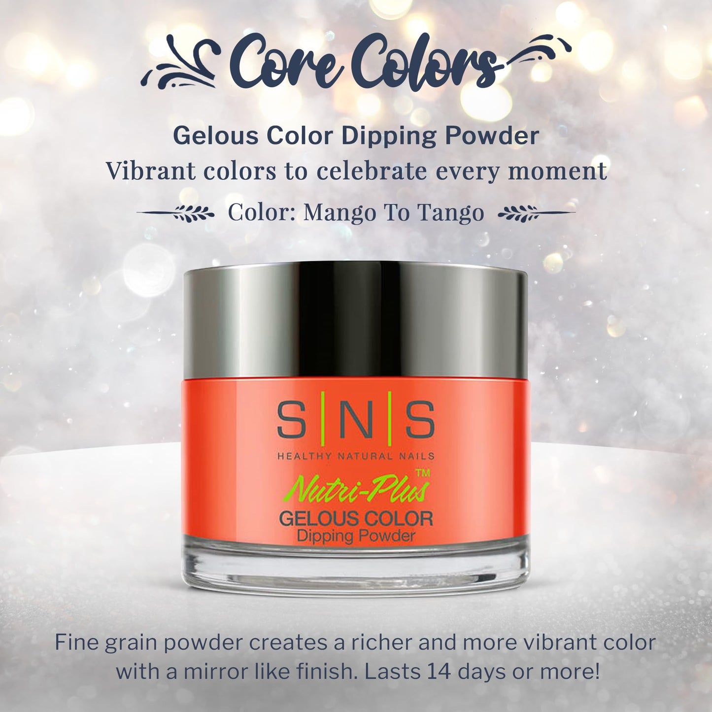SNS Nail Dip Powder Mango To Tango – 14-Day Wear, No UV Lamp, 1oz