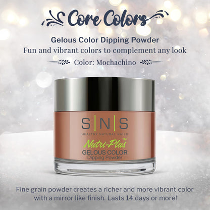 SNS Nail Dip Powder Mochachino (Brown) – 1.5oz, 14-Day Color, Low Odor, No UV Lamp