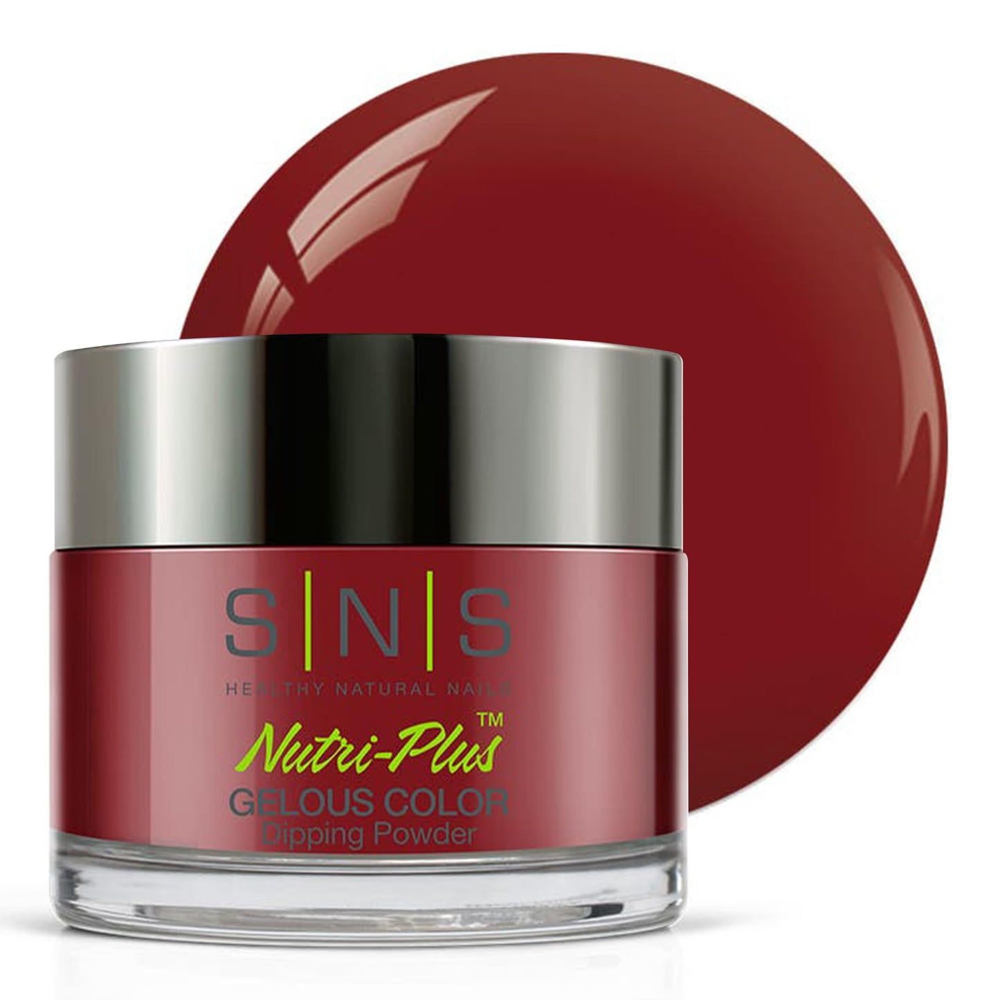 SNS Nail Dip Powder – Gelous Color Dipping Powder in P.S. I Love You (Red/Burgundy Cream) – 14-Day Wear, Low Odor, No UV Lamp, 1oz