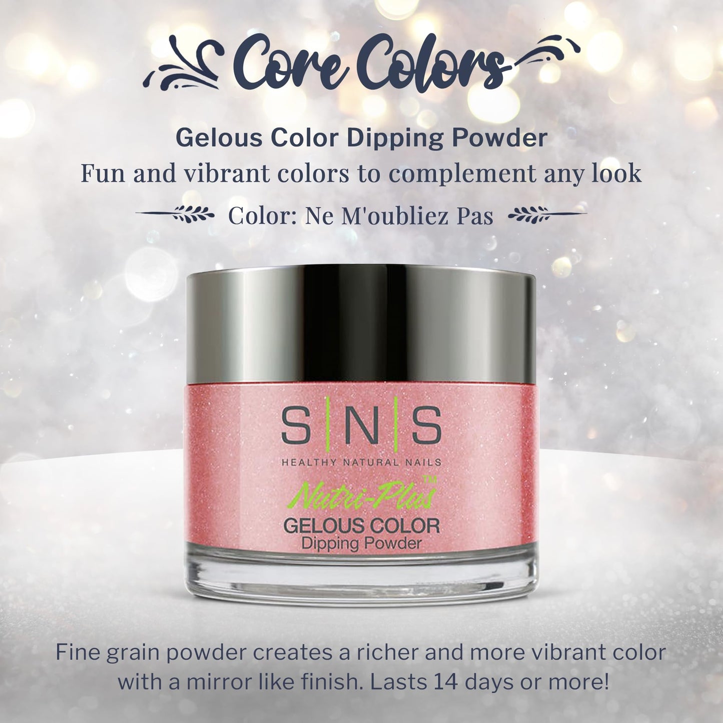 SNS Nail Dip Powder Ne M'oubliez Pas (Pink/Rose, Cream) – 1.5oz, 14‑Day Long-Lasting Dip Color, Low Odor, No UV Lamp