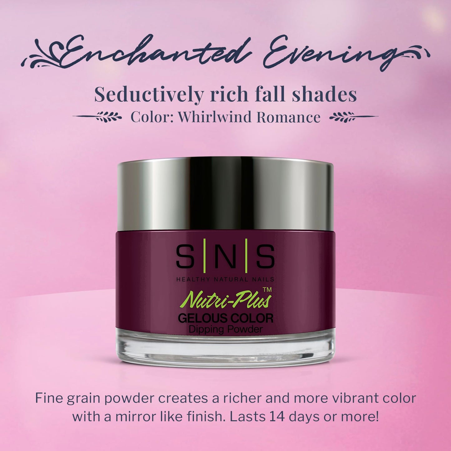 SNS Nail Dip Powder Whirlwind Romance Purple EE02 – 14 Days, Low Odor, No UV Lamp