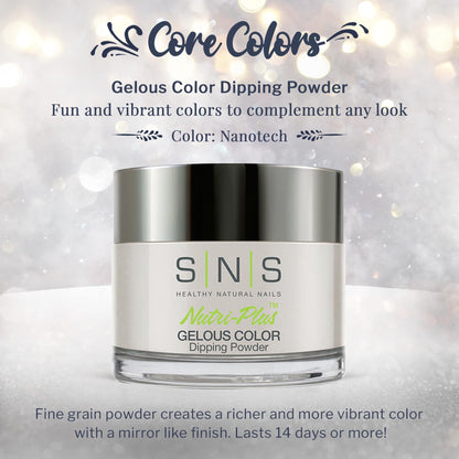 SNS Nanotech Dip Powder – Gray/Pastel Cream Gelous Color, 1.5oz | 14-Day Wear, Low Odor, No UV Lamp