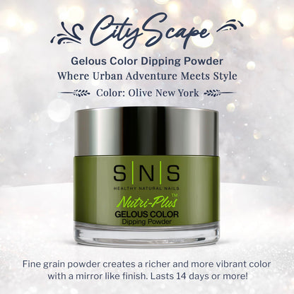 SNS Nail Dip Powder Olive New York – Long-Lasting Color, Low Odor, No UV Lamp (1.5 oz)