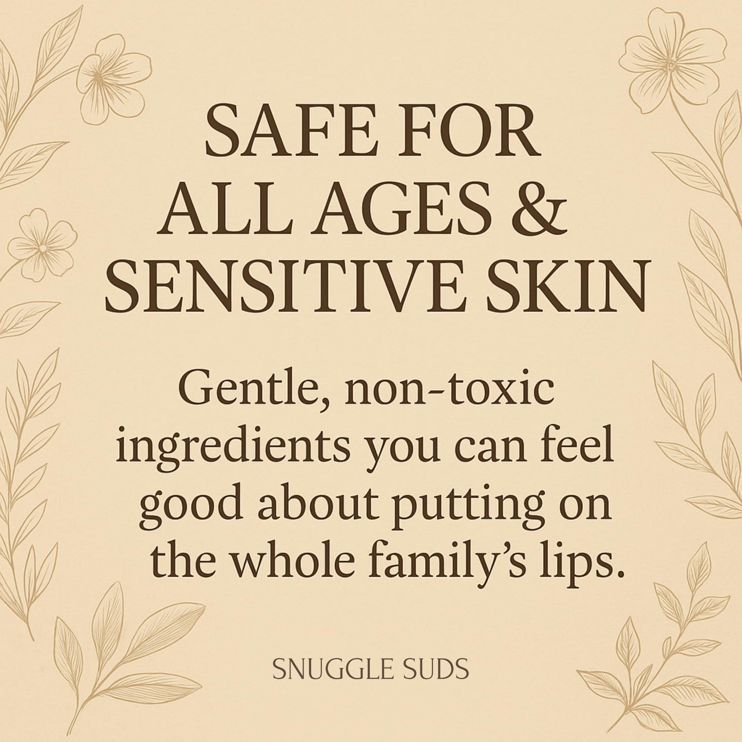 Snuggle Suds Grass-Fed Beef Tallow Lip Balm 3-Pack – Jojoba & Squalane, Chamomile & Calendula, Tangerine