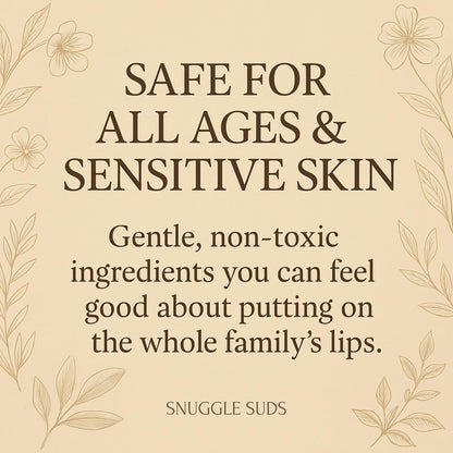 Snuggle Suds Grass-Fed Beef Tallow Lip Balm 3-Pack – Jojoba & Squalane, Chamomile & Calendula, Tangerine