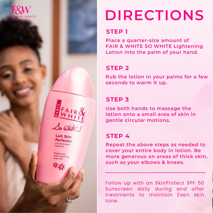 FAIR & WHITE So White Skin Brightening Lotion – 500 ml | Daily Moisturizing Body Lotion