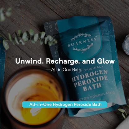 Soakness Hydrogen Peroxide Bath Salts | USA-Made, Doctor-Formulated Epsom Salt Bath Soak (12-Pack)