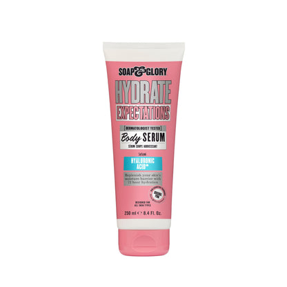 Soap & Glory Hydrate Expectations Body Serum – Hyaluronic Acid, Lightweight & Fast-Absorbing (8.4 oz)