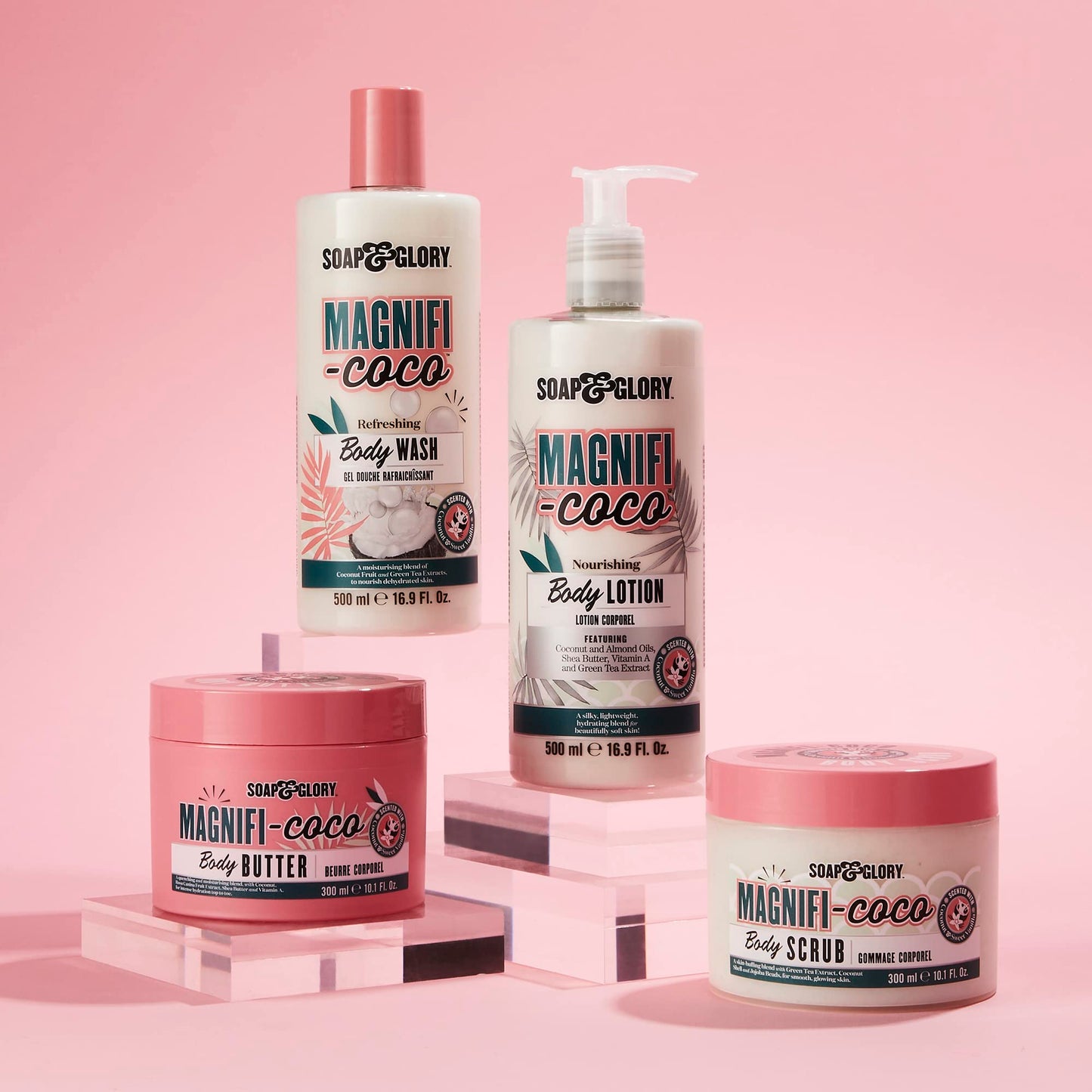 Soap & Glory Magnifi-Coco Body Lotion – Coconut Moisturizer with Shea Butter & Rose Canina Oils (500ml, Pack of 2)