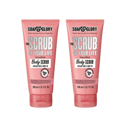 Soap & Glory Original Pink The Scrub Of Your Life Exfoliating Body Scrub – Vegan, Rose & Bergamot, 200ml x2