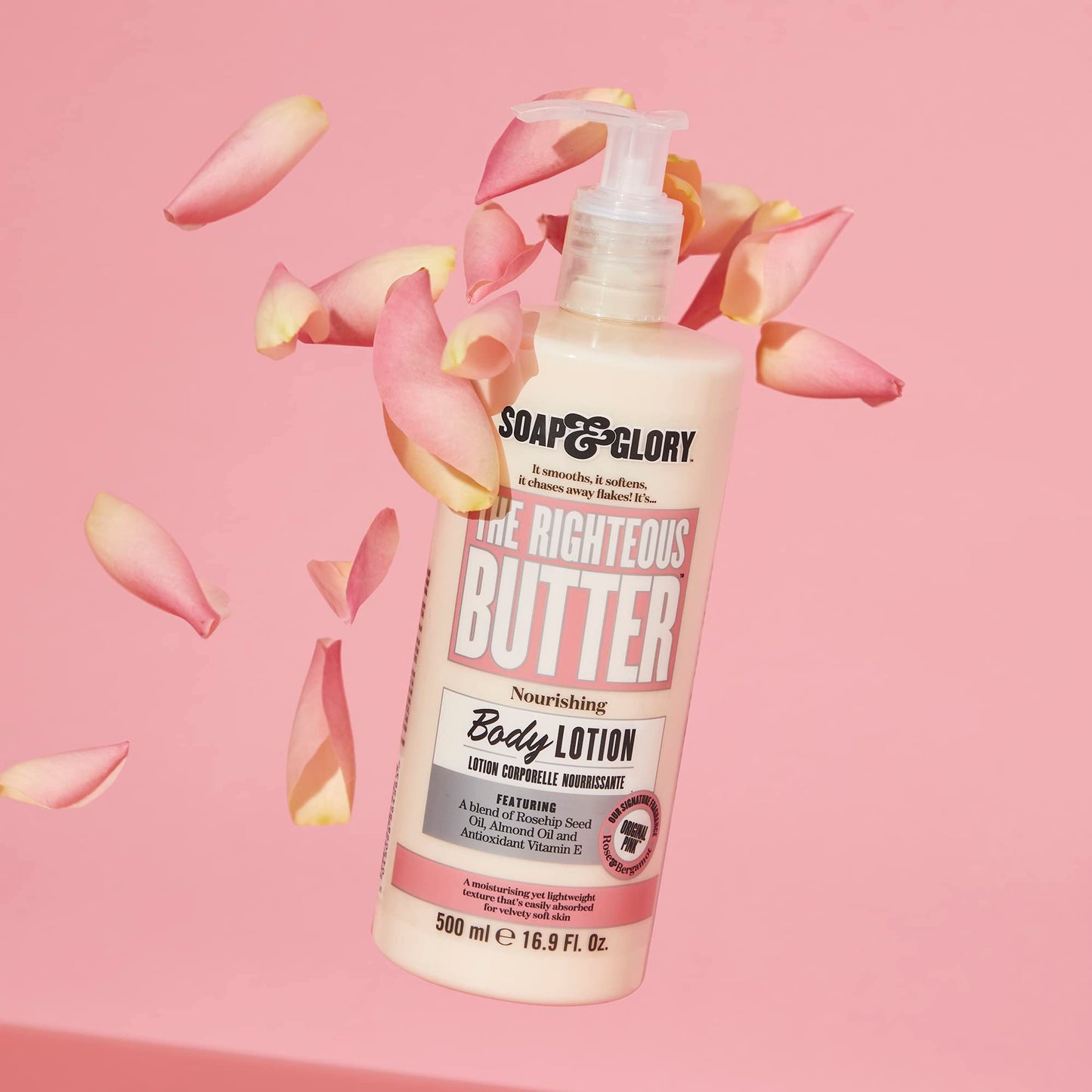 Soap & Glory Original Pink The Righteous Butter – Vegan Body Lotion, Rose & Bergamot Scent, 500ml Pack of 2