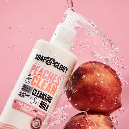 Soap & Glory Peaches & Clean Cleansing Milk — Gentle Makeup Remover & Hydrating Face Cleanser (11.8 oz)