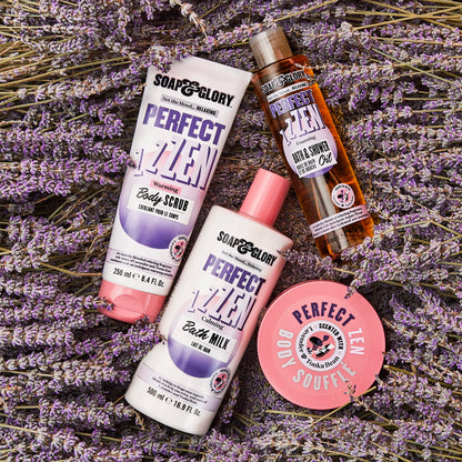 Soap & Glory Perfect Zen Exfoliating Body Scrub – Lavender & Tonka Bean, Warming Buff (250ml)