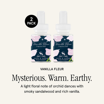 Pura and Soap & Paper Factory Vanilla Fleur Home Scent Refill for Smart Diffuser – 2-Pack, Up to 120 Hours