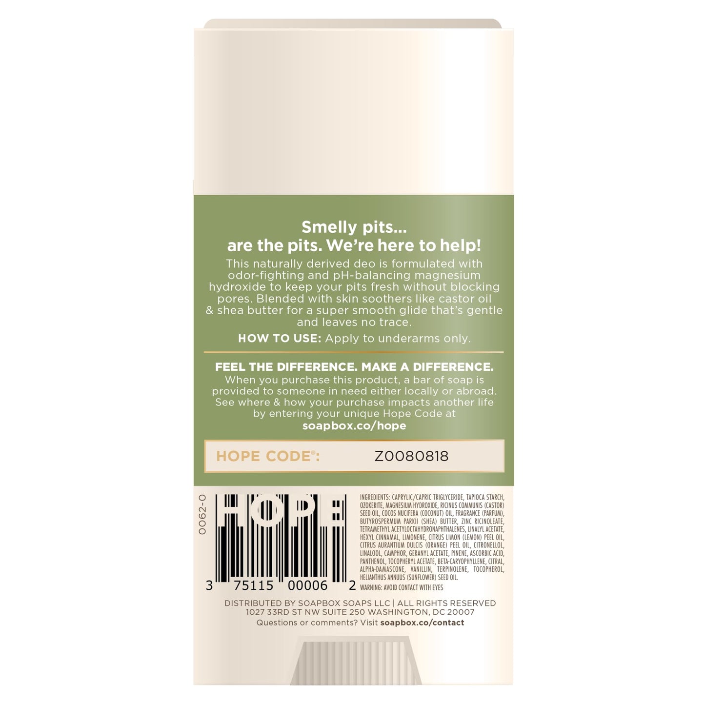 Soapbox Aluminum Free Deodorant 2-Pack – Bergamot & Citrus + Coconut & Vanilla | Natural, Aluminum-Free